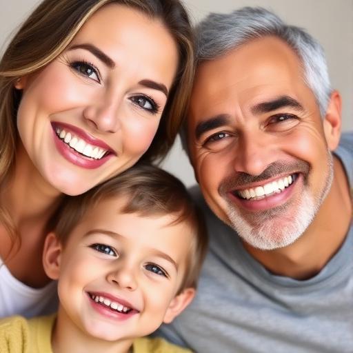 Happy family with healthy smiles